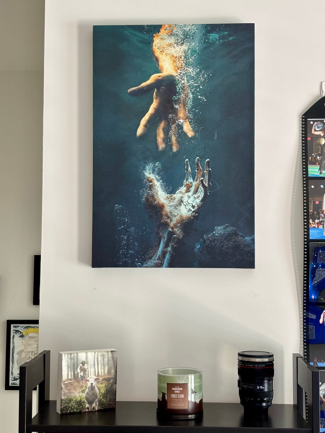 Customer photo review of The Hand Of God, Jesus Reaching Into Water, Wall Art Canvas