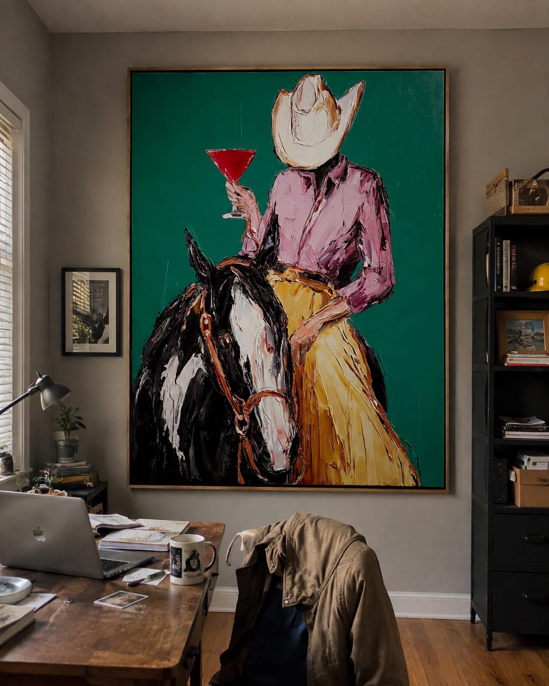Customer photo review of Saddle Toast-Cowgirl Horse Painting