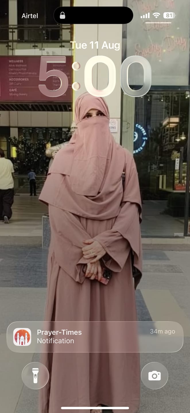 Customer photo review of Luxury Pleated Abaya Dusty Peach