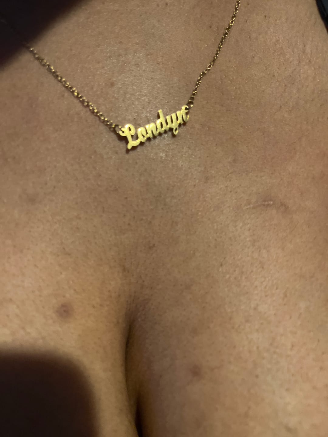 Customer photo review of The Custom Signature Name Necklace