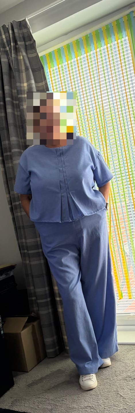 Customer photo review of Plain Blue Chambray Denim Fabric