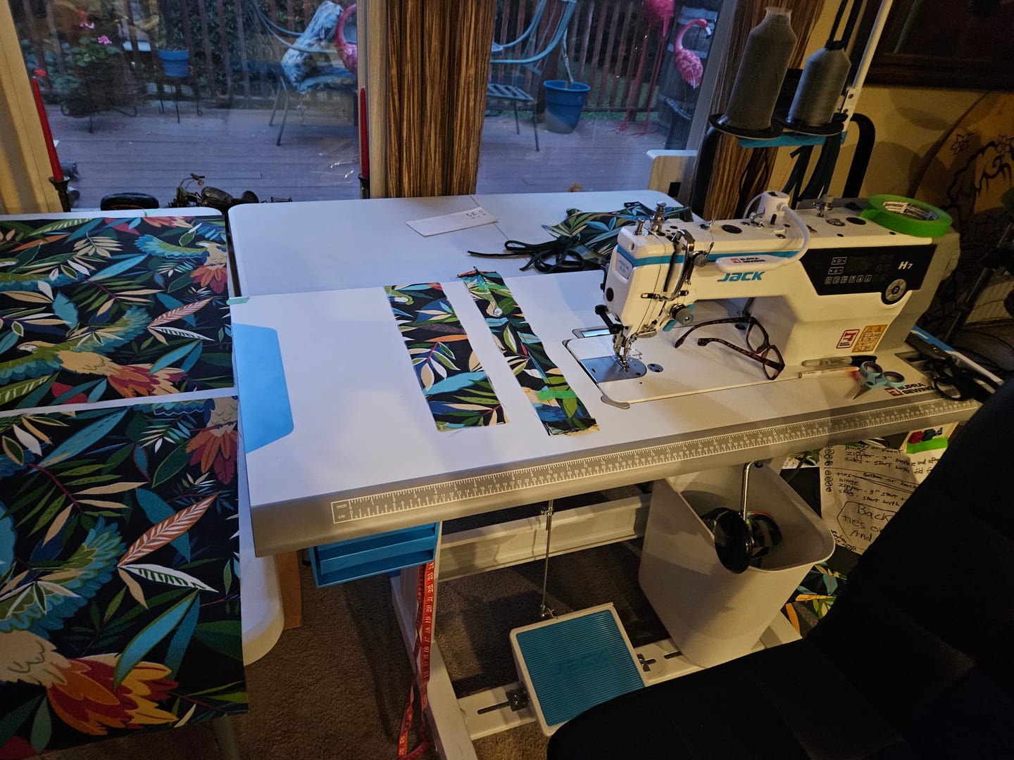 Customer photo review of JACK® H7-C – Single Needle Top & Bottom Feed Walking Foot Machine – Complete Setup, Table & Stand Included