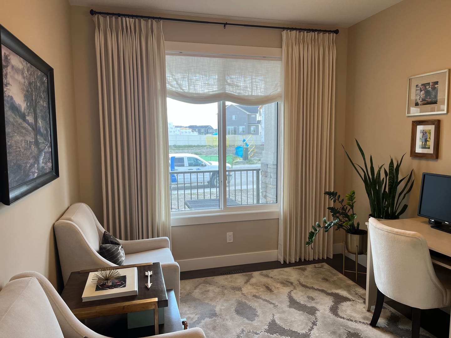 Customer photo review of Willow Pinstripe Linen-Cotton Curtains
