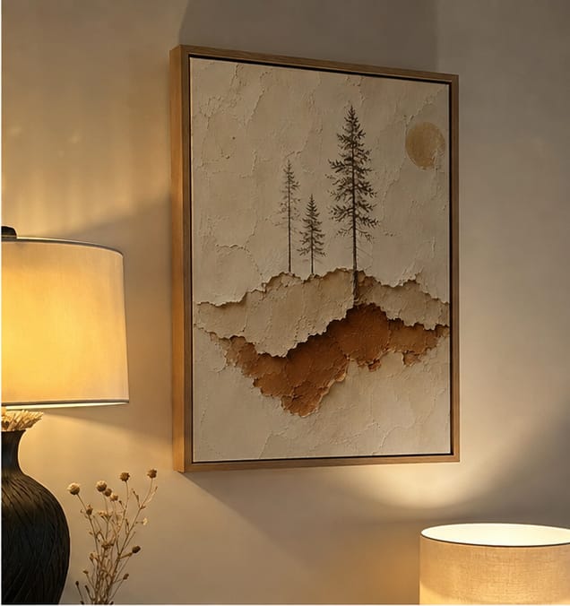 Customer photo review of Neutral Mountain Sunrise Canvas