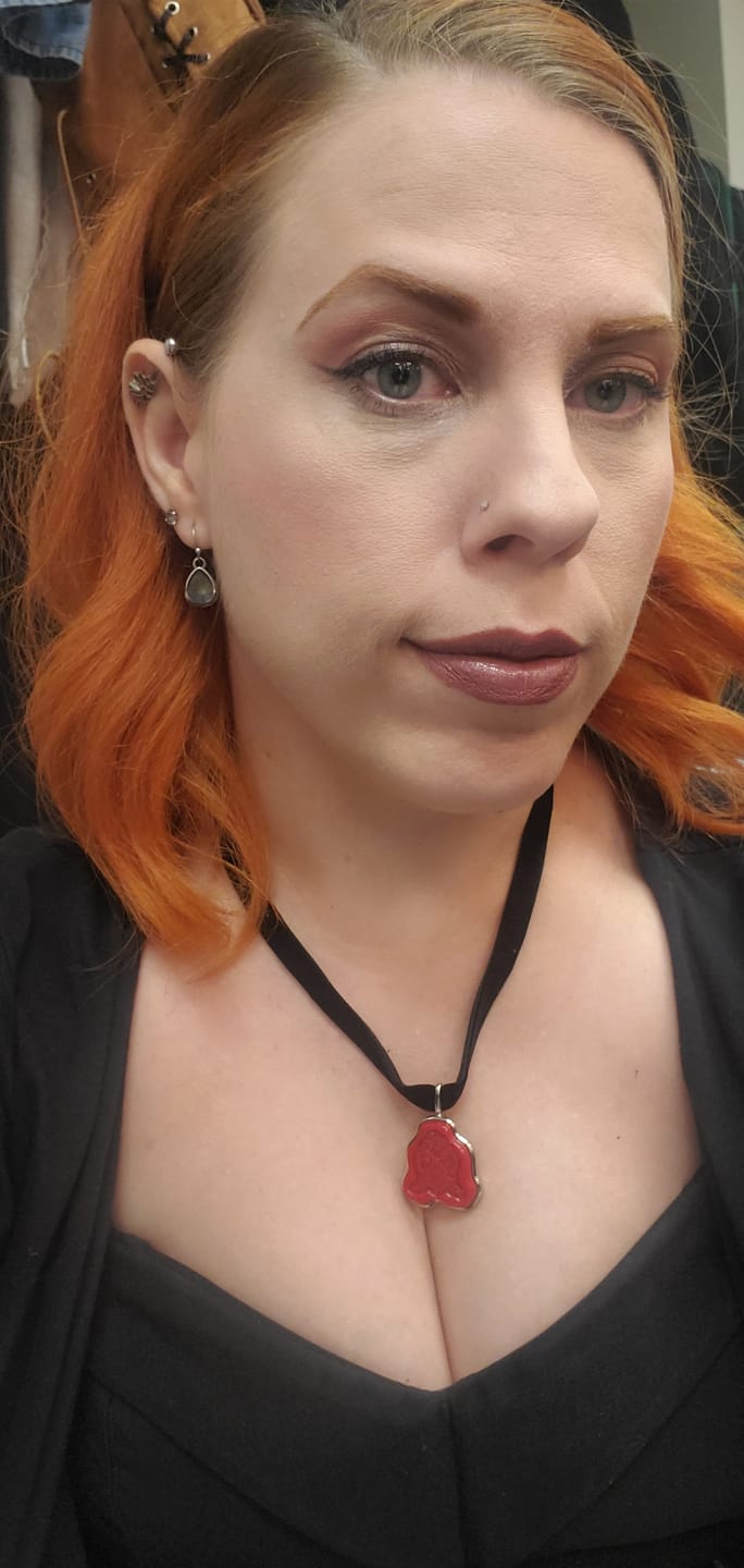 Customer photo review of FINAL SALE - Sleepy Hollow™ Van Garrett Wax Seal Necklace