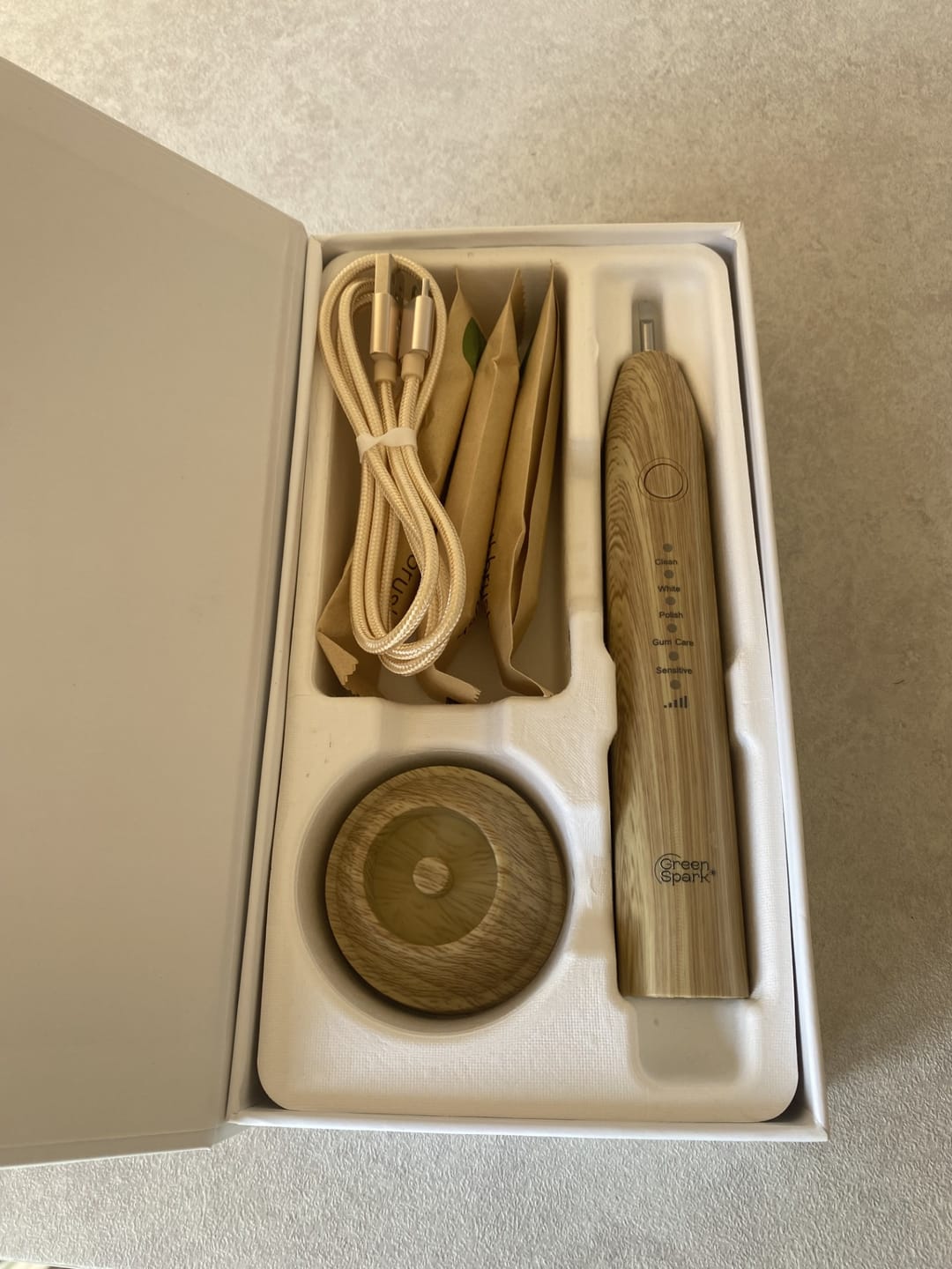 Customer photo review of Green Spark Bamboo Electric Toothbrush
