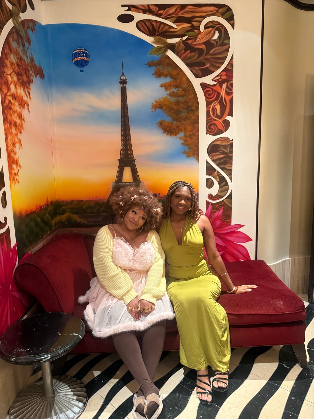 Customer photo review of Rosé Princess Fur Chiffon Babydoll Dress