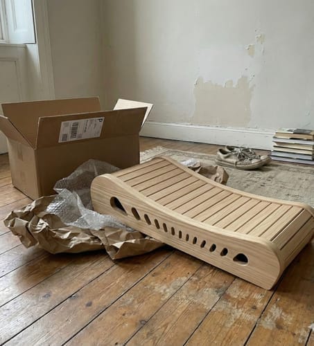 Customer photo review of Natural Wood Walking Pad