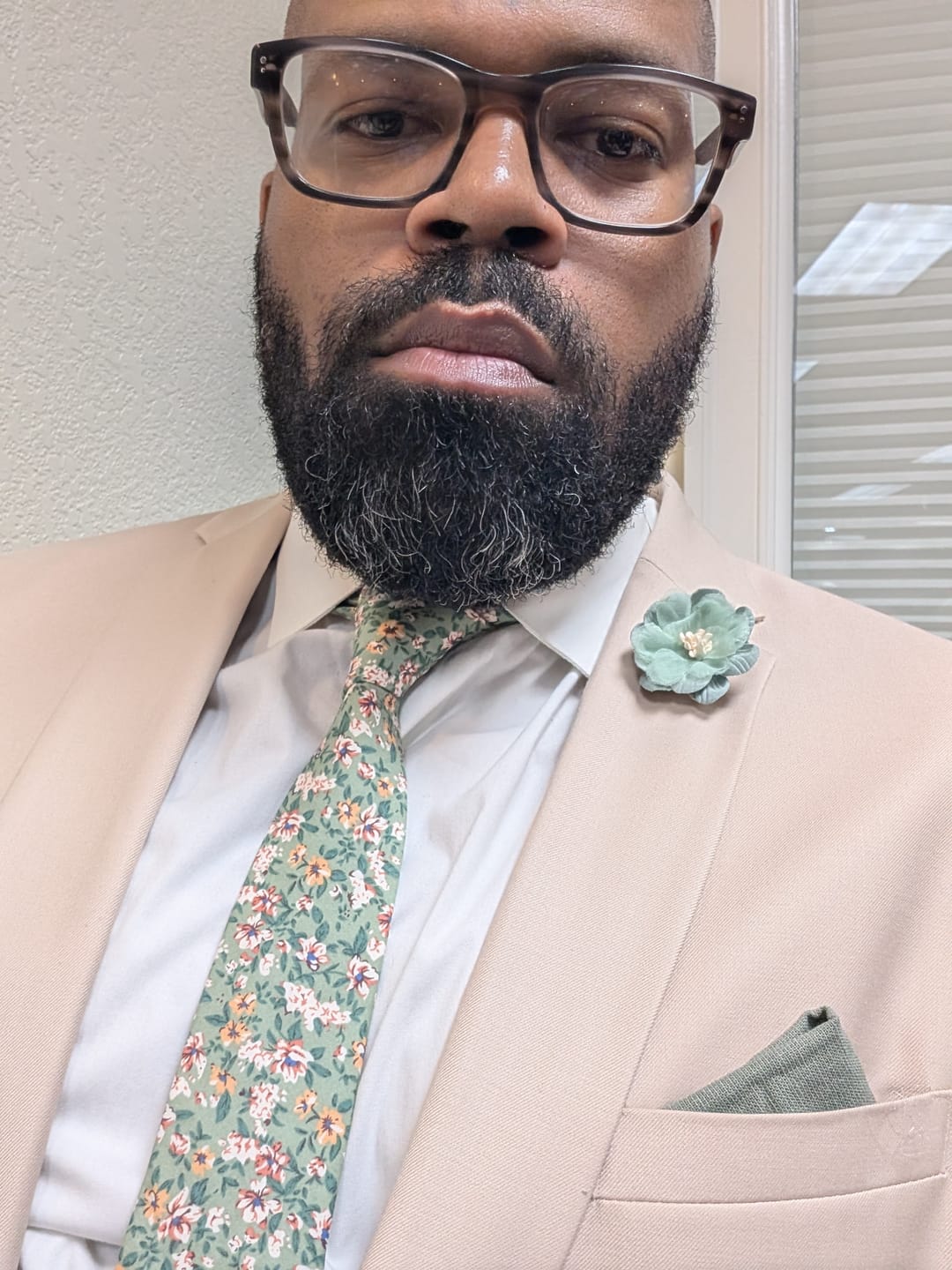Customer photo review of Floral Sage Wedding Tie Set