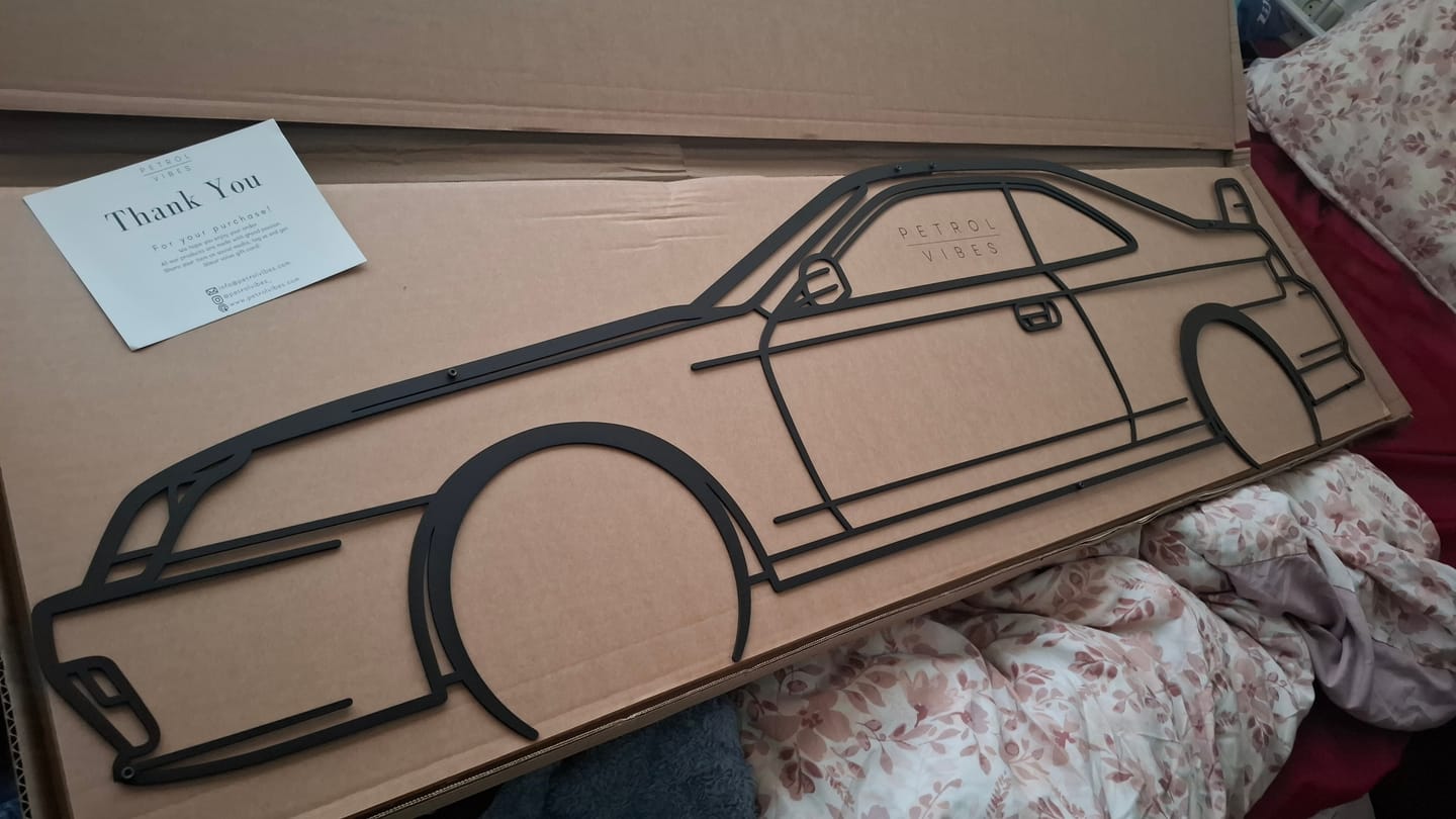Customer photo review of Your Custom Car Silhouette Metal Wall Art Service
