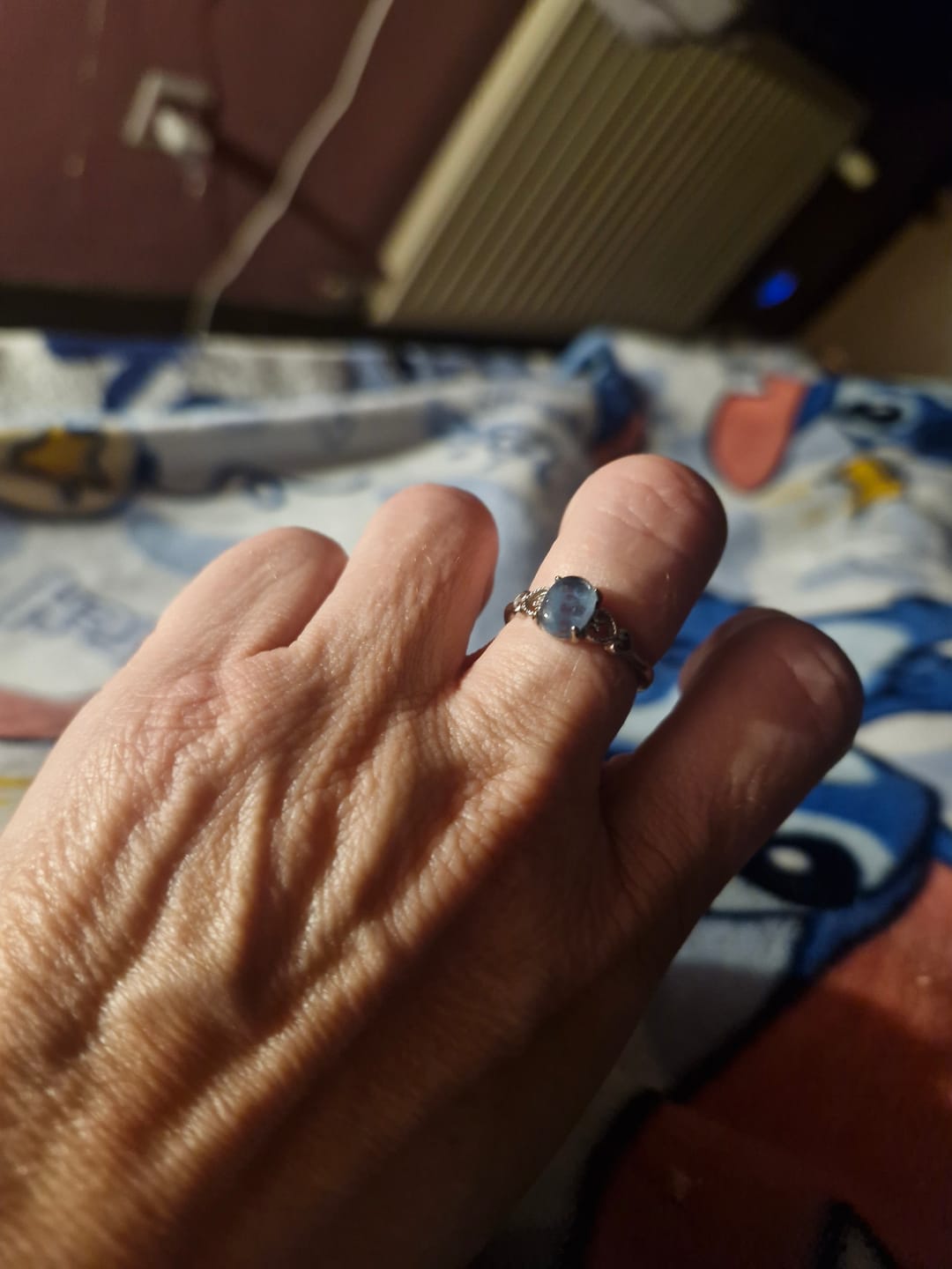 Customer photo review of Bague Ajustable "Cristal de Mer" en Aigue-Marine