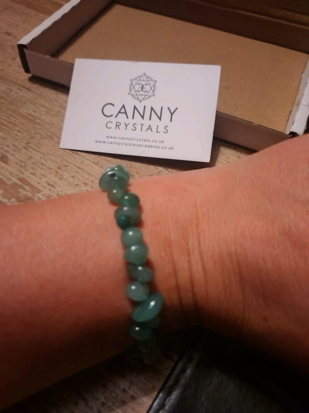 Customer photo review of Green aventurine - Crystal chip bracelet