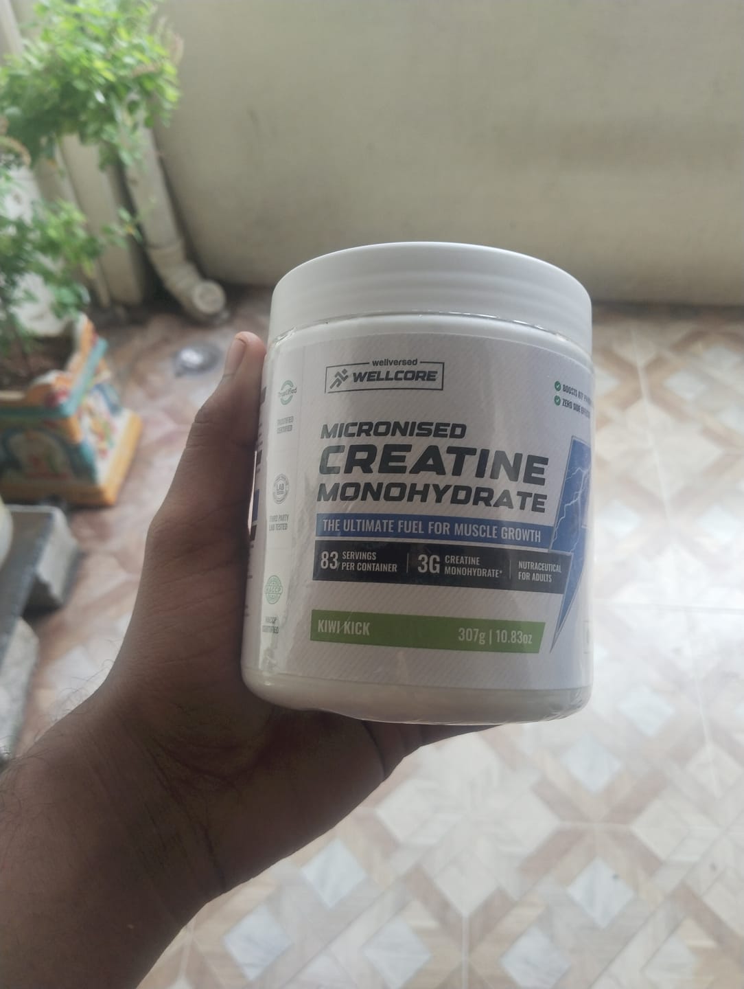 Customer photo review of Wellcore - Pure Micronised Creatine Monohydrate | Kiwi Kick (307g, 83 servings)