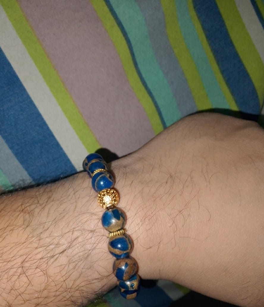 Customer photo review of Plain Blue Sapphire or with 24k Gold Money Ball for Decision Making Power - Mental Strength