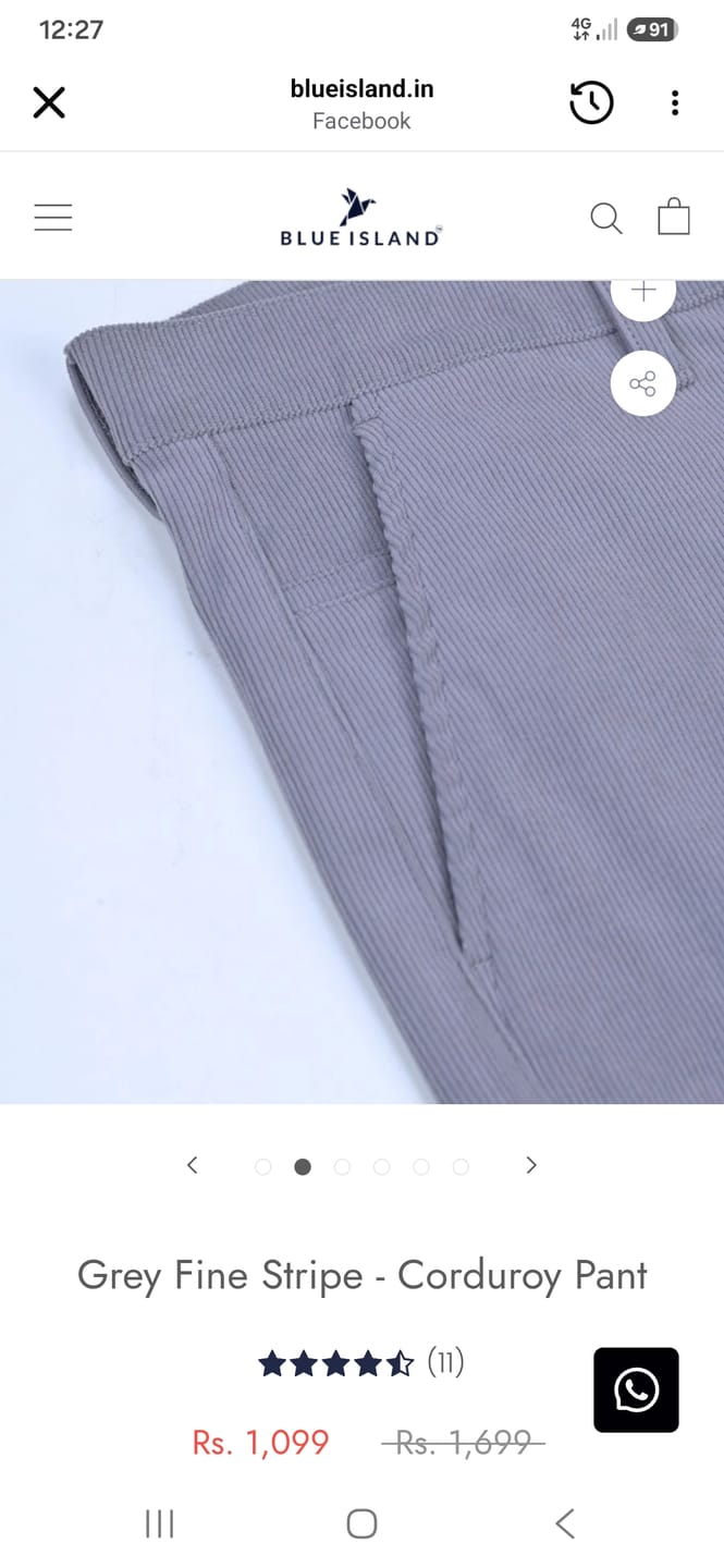 Customer photo review of Navy Fine Stripe - Corduroy Pant