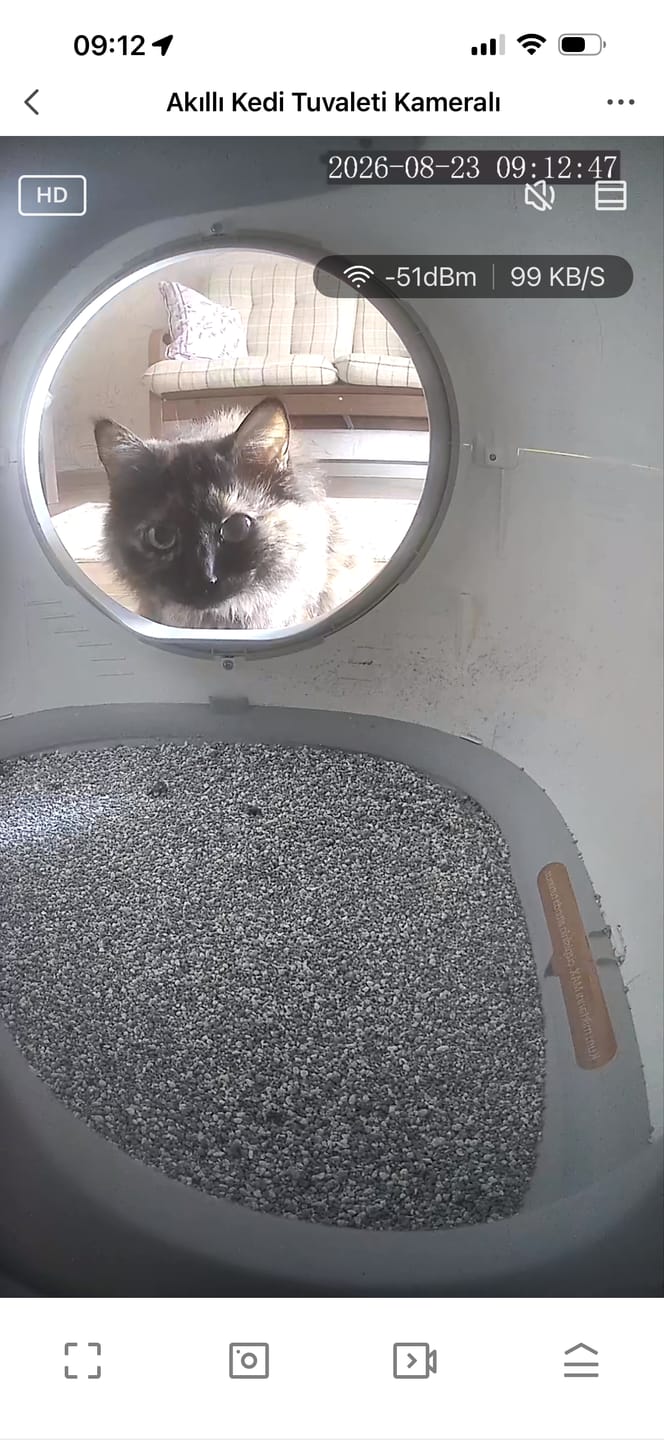 Customer photo review of Otomatik Kedi Tuvaleti (Kameralı) | 72 Lt, 1080p, Mobil Kontrol, Wifi, Akıllı Kedi Tuvaleti (X8623)