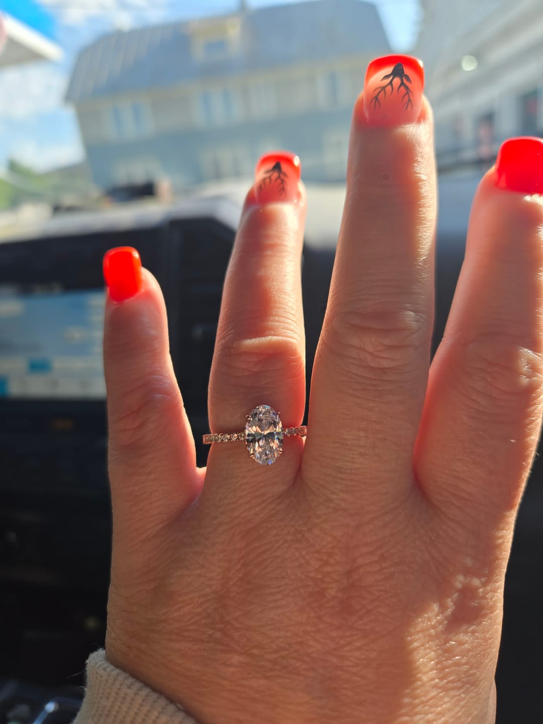 Customer photo review of S925 Attractive 2PC 2.5Ct Oval Cut Bridal Wedding Ring Set Stackable Ring Set For Daily Wear