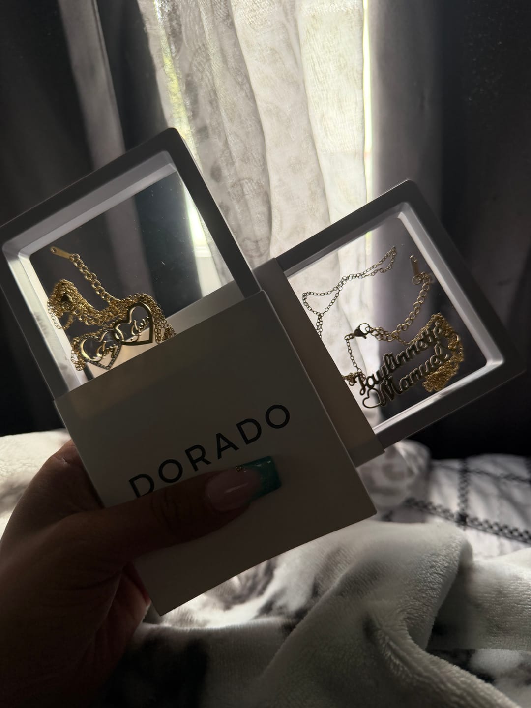 Customer photo review of Double Name Necklace