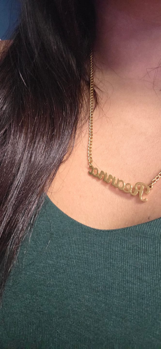 Customer photo review of Custom Name Necklace w/ Cuban Chain