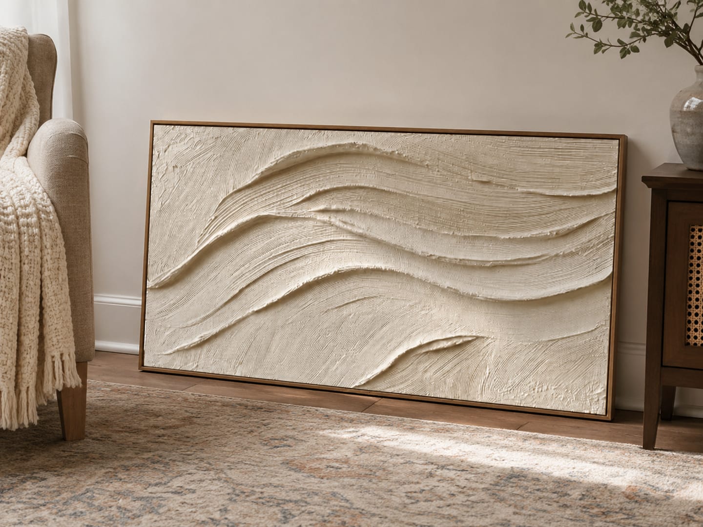 Customer photo review of Soft Wave-Textured Abstract Painting