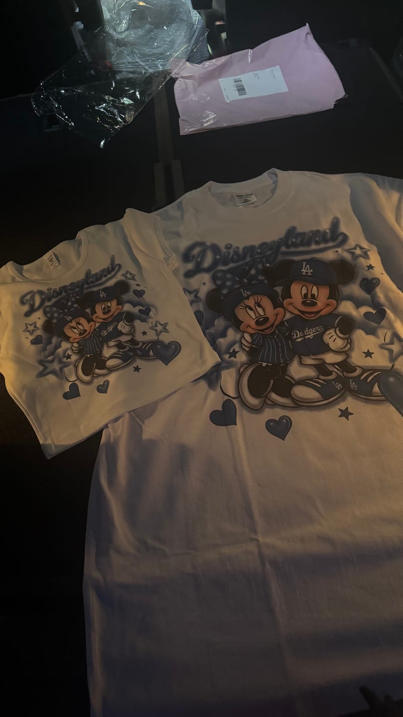 Customer photo review of disneyland x dodgers crop top
