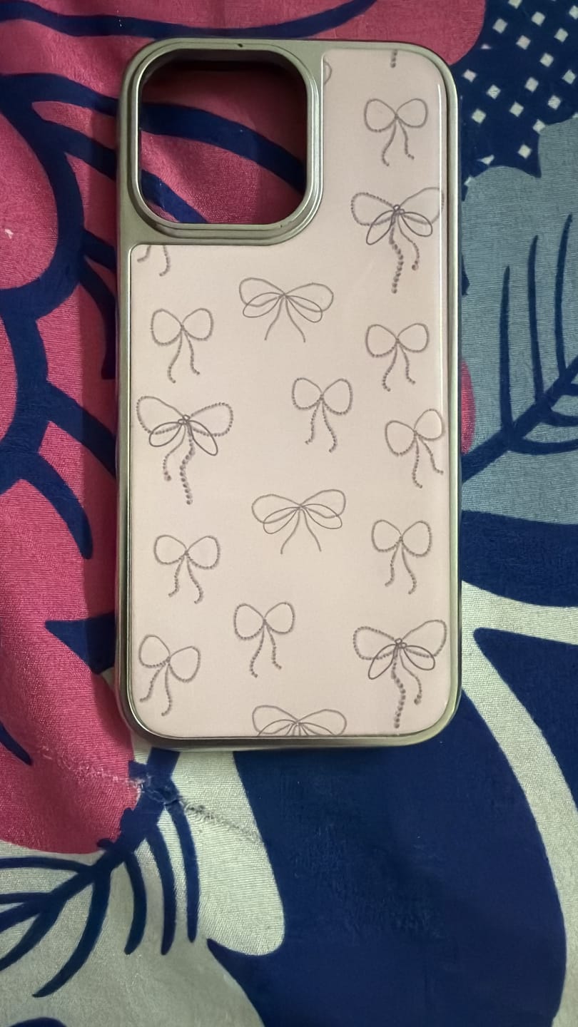 Customer photo review of Cute Pink Bow High Quality Silver Bumper Pre-Order iPhone Case