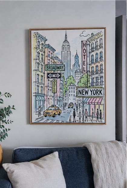Customer photo review of New York City Sketch Canvas Wall Art