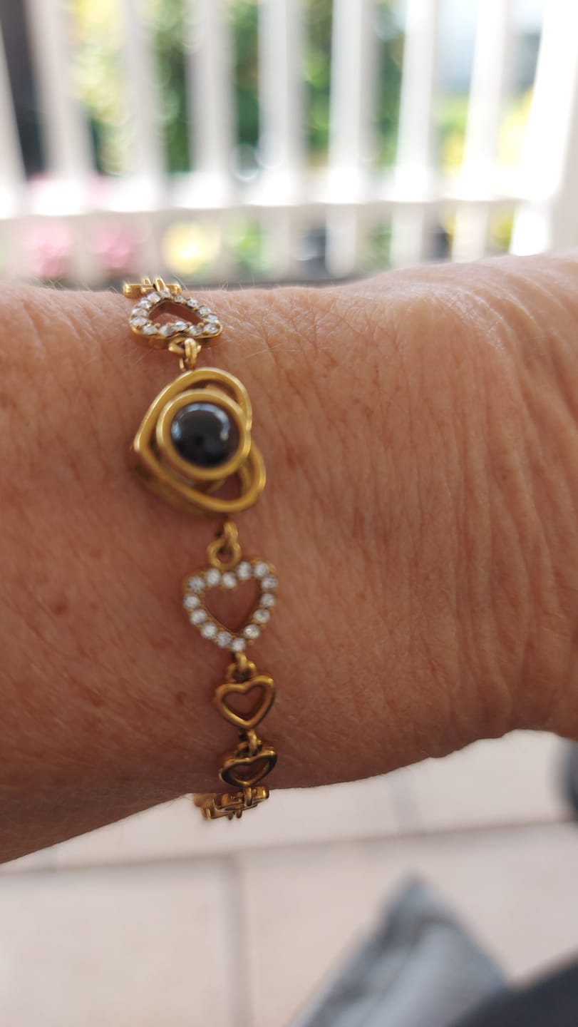 Customer photo review of Hearts Photo Bracelet