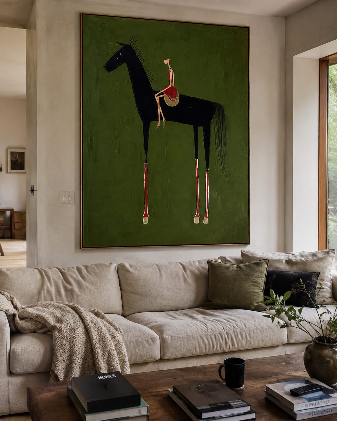 Customer photo review of Olive Rider-Modern Horse Painting