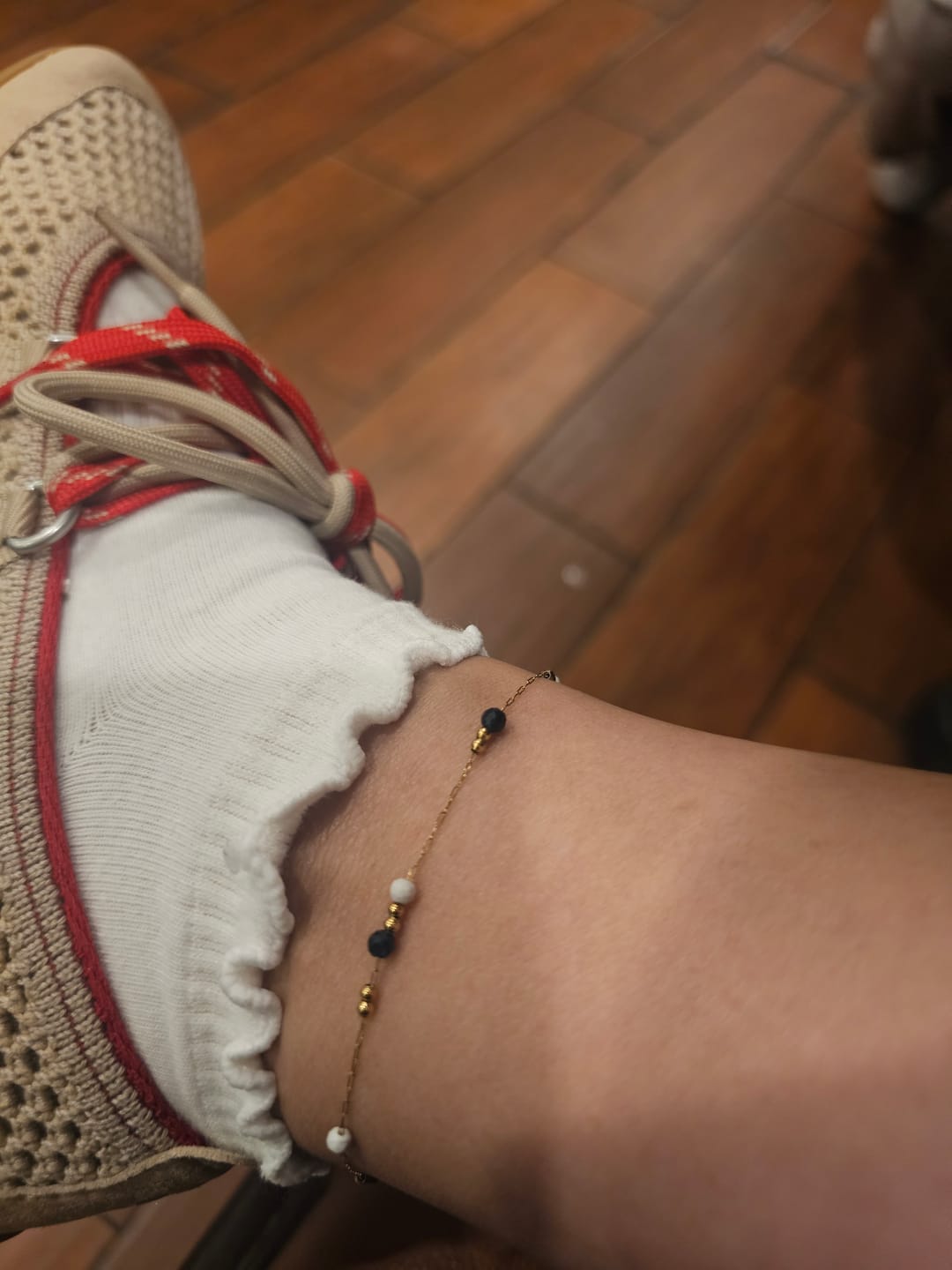 Customer photo review of Lulu Natural Stone Anklet