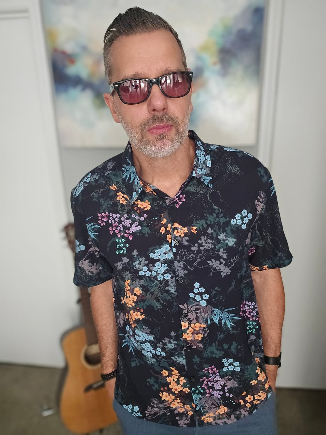 Customer photo review of Chemise Homme Resort à Manches Courtes Imprimé Botanique