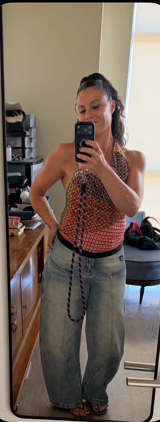 Customer photo review of Aelfric Eden Seam Panel Baggy Barrel Jeans