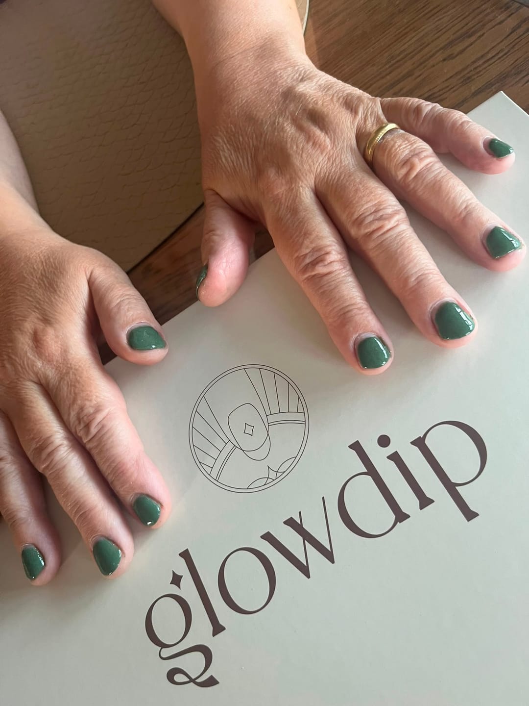 Customer photo review of Warm Olive Dipping Powder