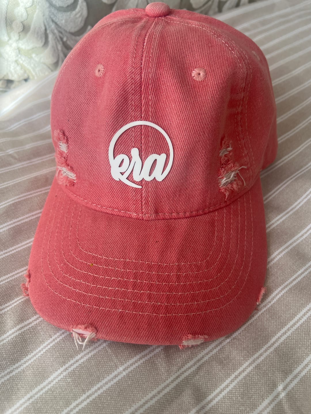 Customer photo review of Era Distressed Coral Cap