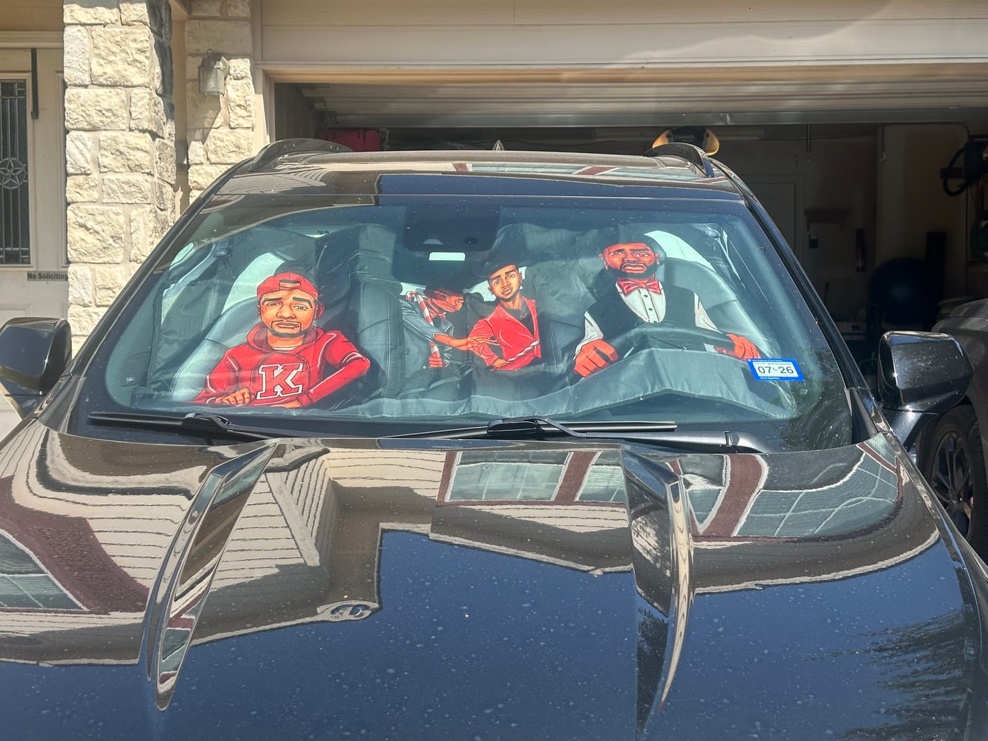 Customer photo review of Fraternity Sun Shade - Kappa Alpha Psi Nupe Brotherhood Car Sun Shade