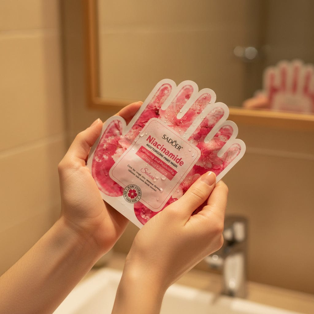 Customer photo review of Maschera Mani Niacinamide & Sakura – Idratante e Illuminante