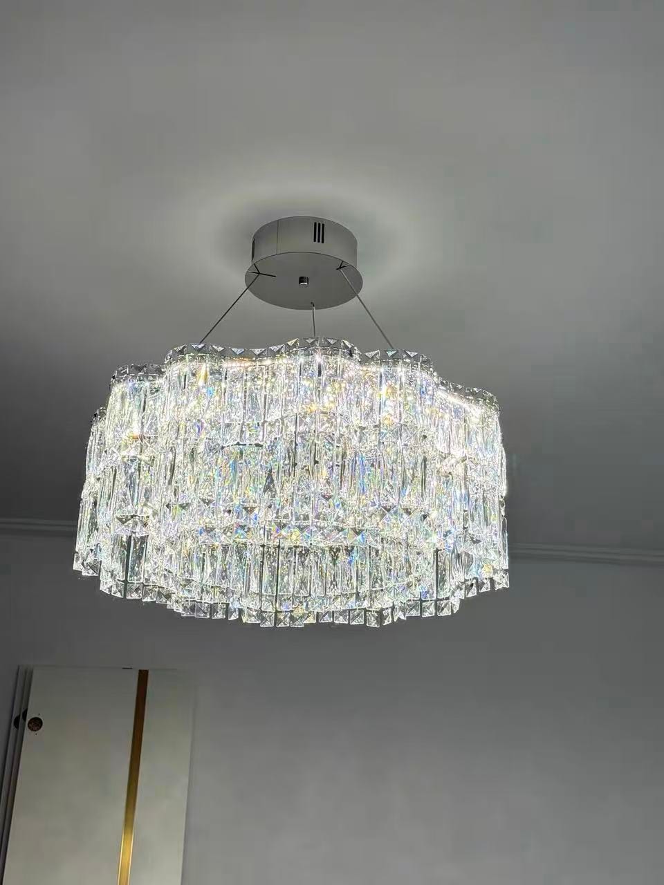 Customer photo review of WOMO Flower Chrome Crystal Chandelier-WM2405