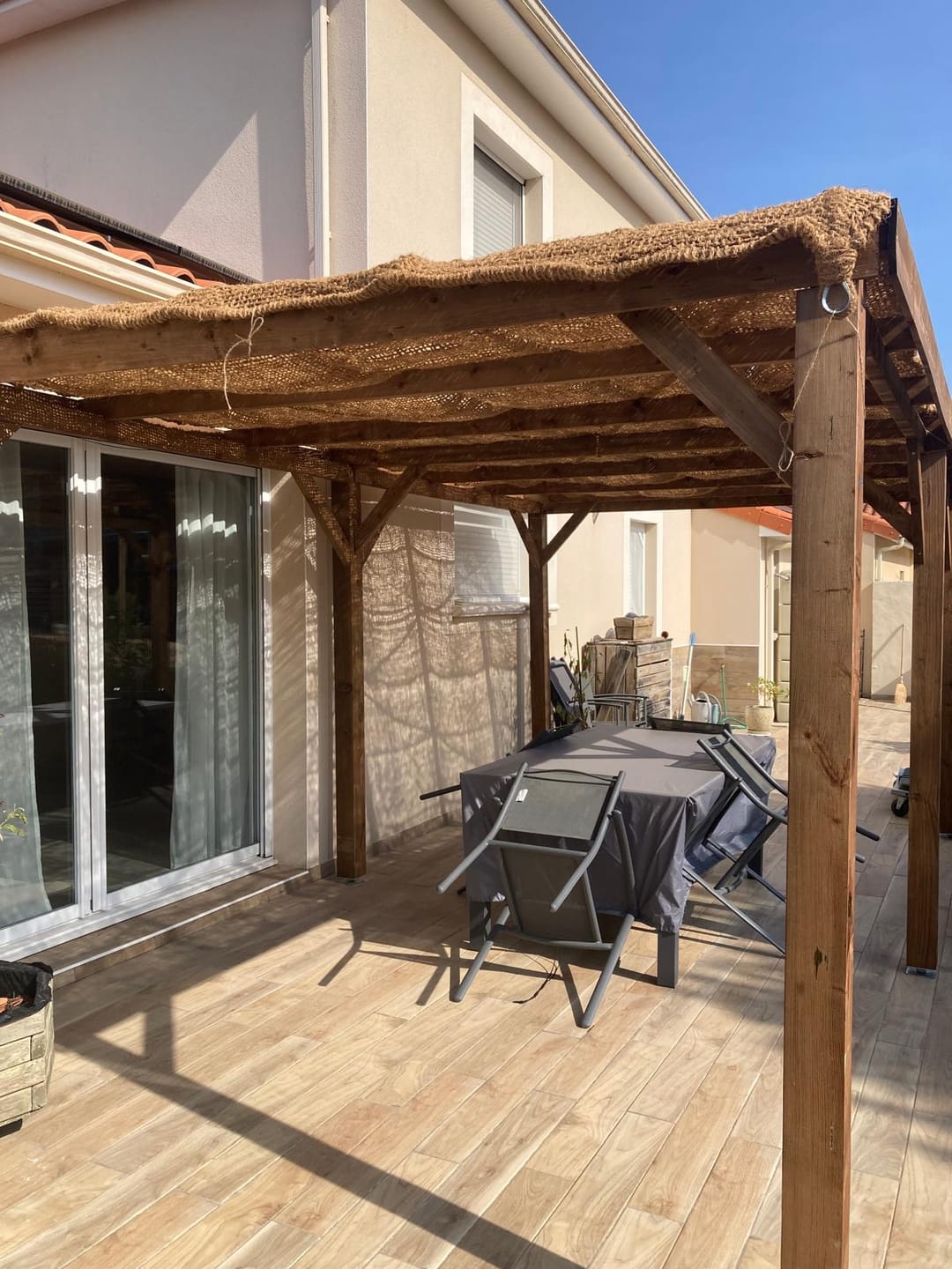 Customer photo review of Voile d'ombrage en fibre de coco