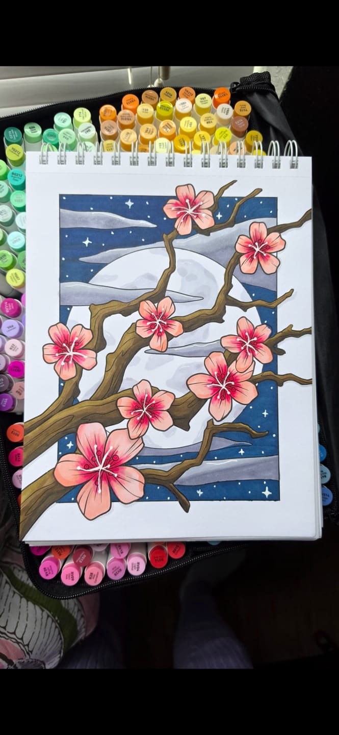Customer photo review of Ohuhu x Jade Summer Alcohol Markers & Coloring Book Set, 47 Colors + 1 Colorless Blender, Honolulu B, Brush & Fine Dual Tips