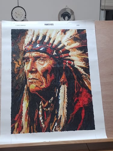 Customer photo review of Elder Chief, Feather Headdress (Paint by Numbers)