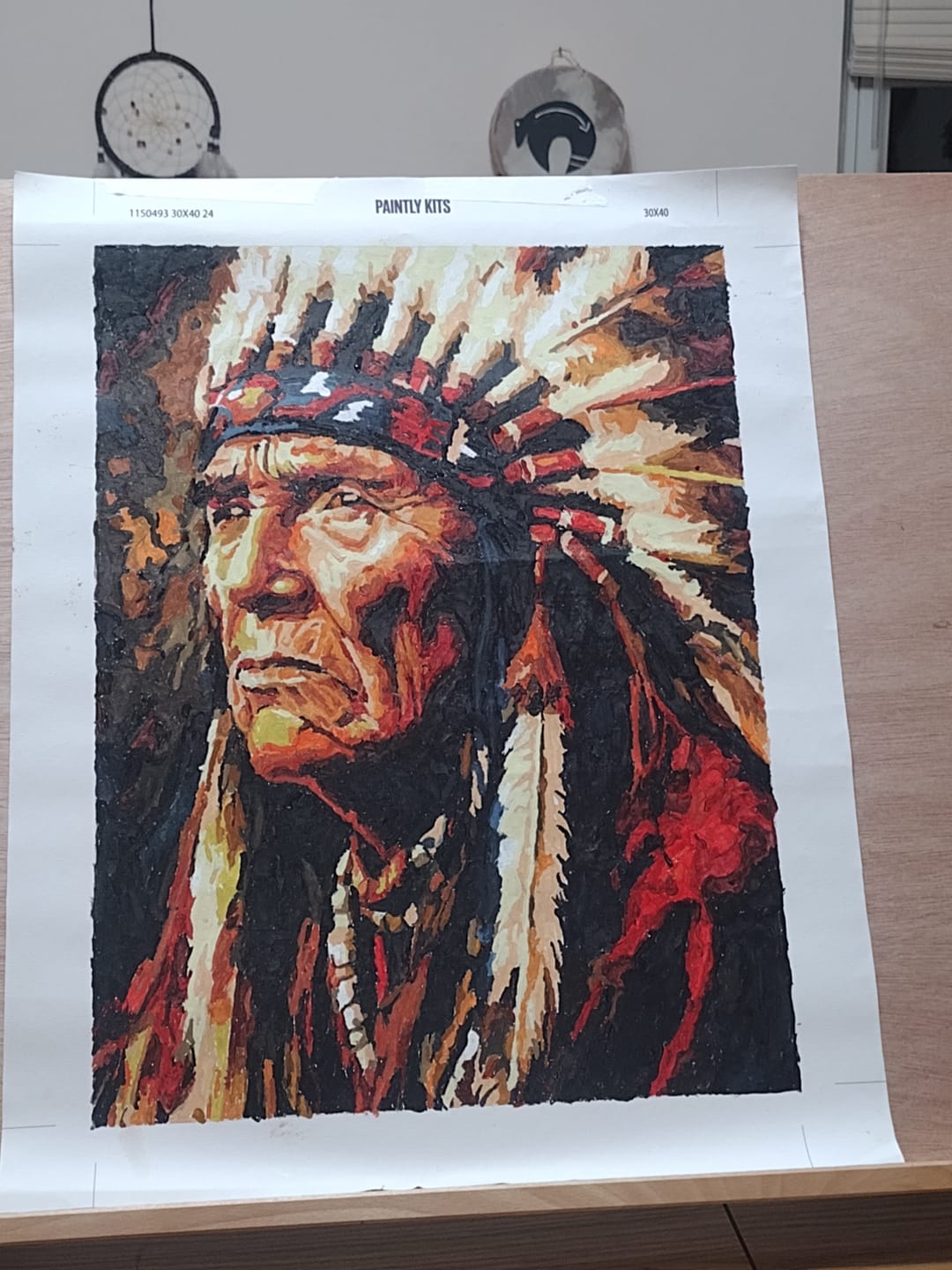 Customer photo review of Elder Chief, Feather Headdress (Paint by Numbers)
