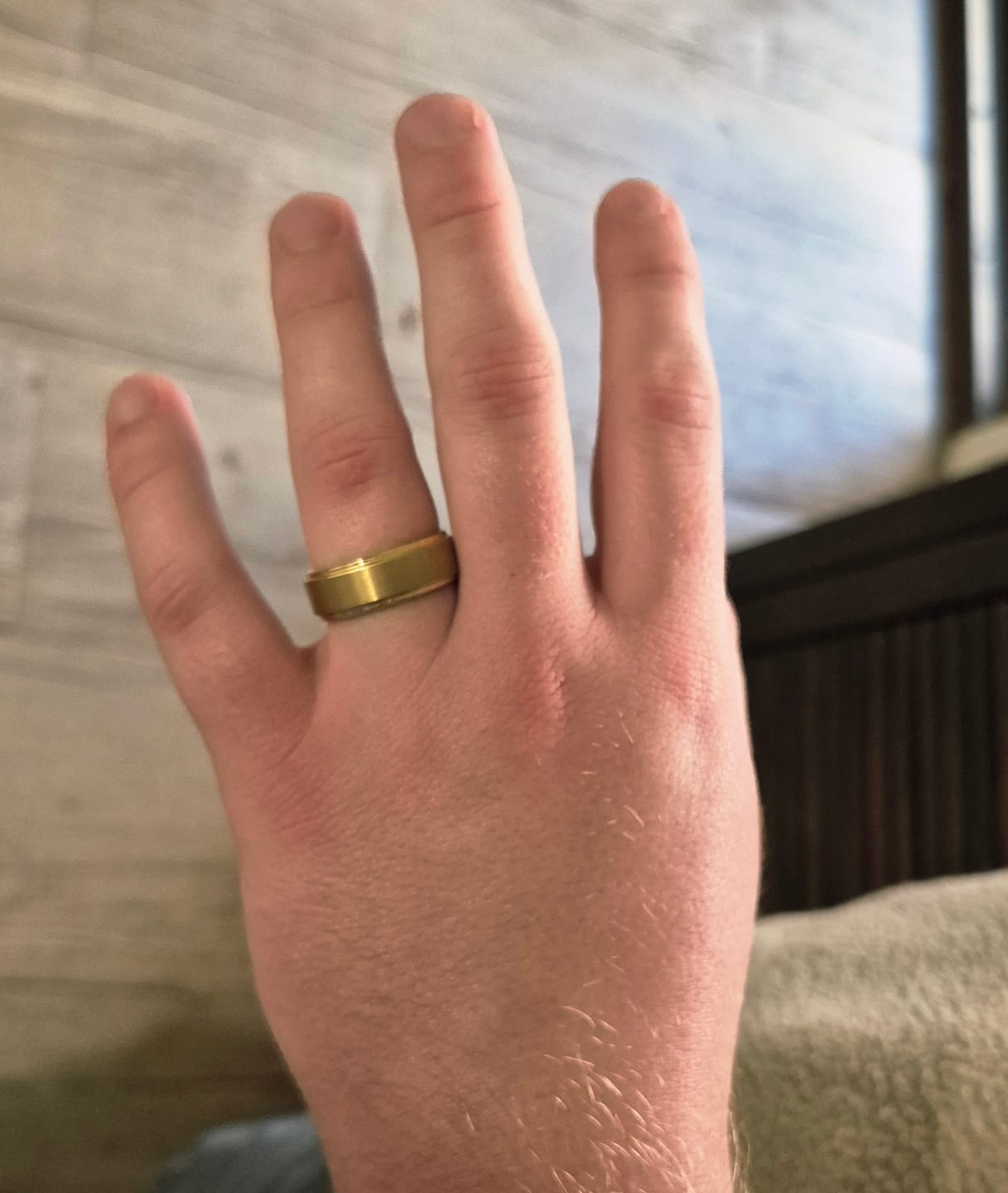 Customer photo review of The VIP - Gold Brushed Tungsten Ring