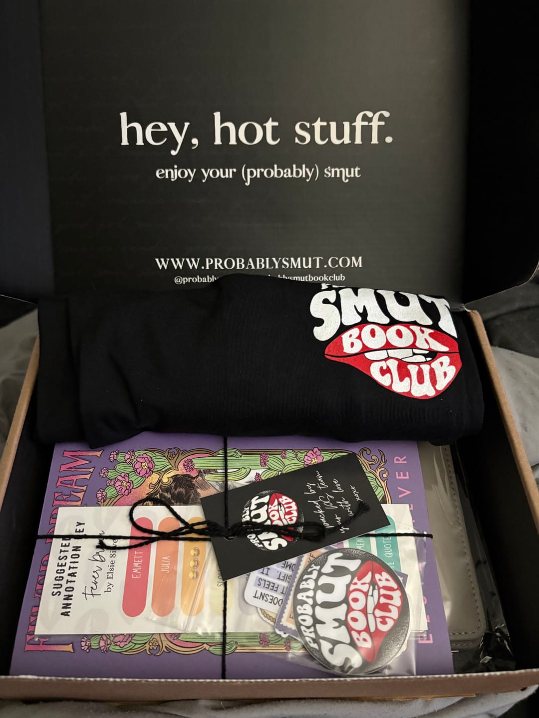 Customer photo review of smut slut book club subscription