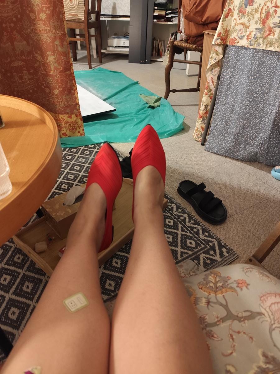 Customer photo review of Ballerines plates en maille à bout pointu
