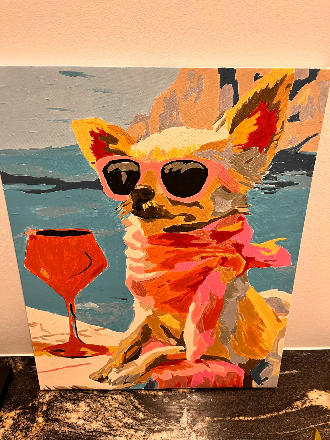 Customer photo review of Chihuahua on Vacations | Paint by Number