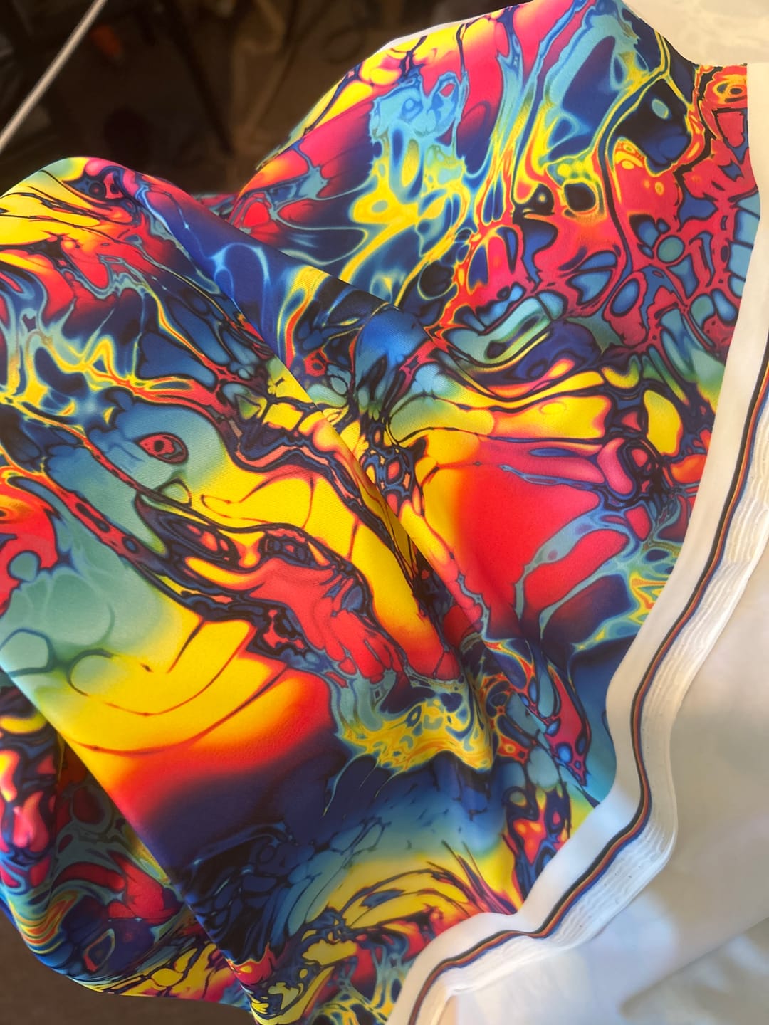 Customer photo review of Graffiti Print Nylon Spandex