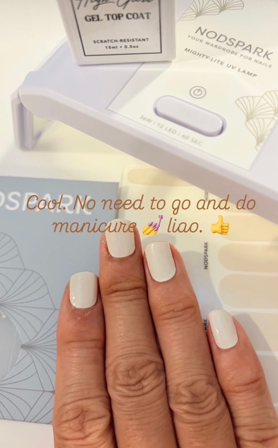 Customer photo review of Classic Nude Seashell Nail Wrap Manicure