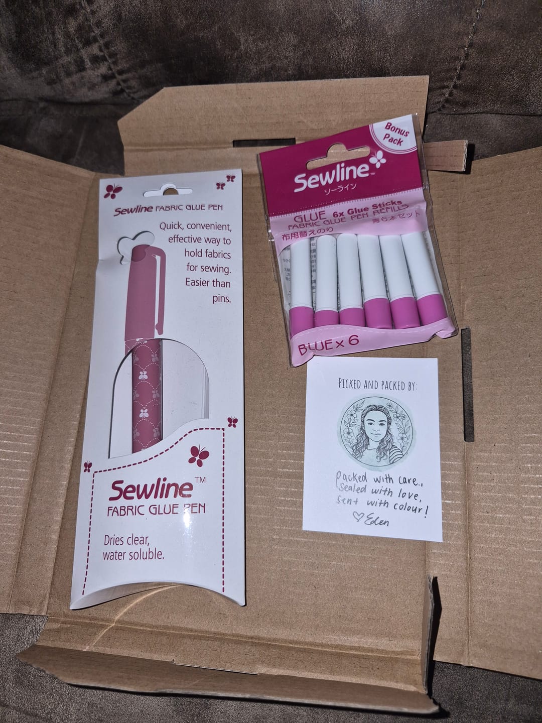 Customer photo review of SEWLINE GLUE PEN REFILS X6