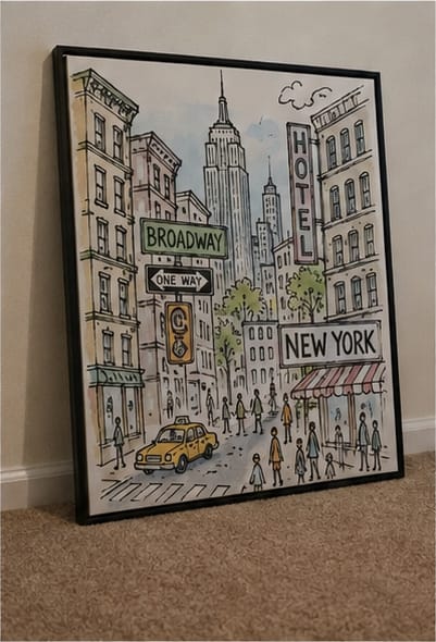 Customer photo review of New York City Sketch Canvas Wall Art