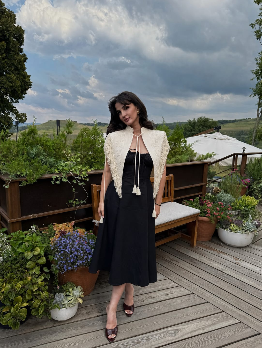 Customer photo review of Carlotta Fringe Cape